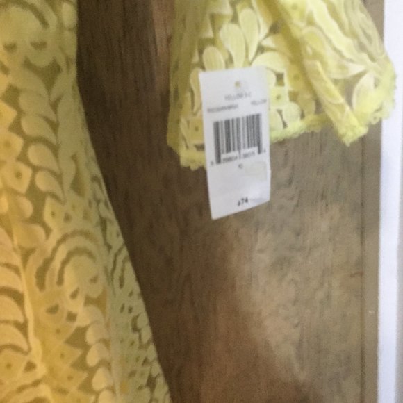 NWT yellow lace dress with lining in dress sleeves sheer bell size 10 - Picture 5 of 7